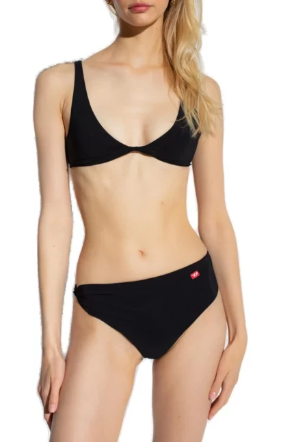 Diesel BFPN-Aishtwist Logo Patch Bikini Bottoms