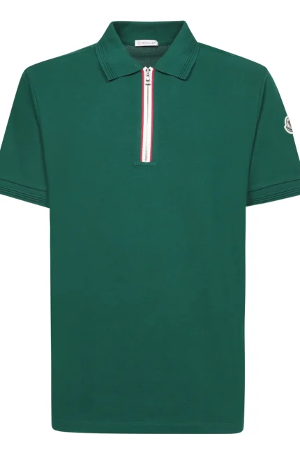 Moncler Tricolor Trim Piquet Polo Shirt