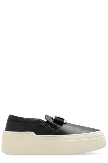 Ferragamo Cristal Platform Slip-On Sneakers