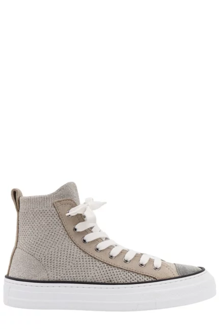 Brunello Cucinelli High-Top Knit Sneakers