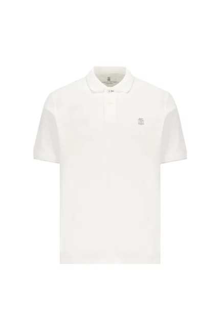 Brunello Cucinelli Logo-Embroidered Short-Sleeved Polo Shirt