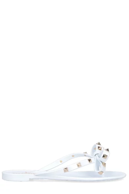 Valentino Garavani Rockstud Bow Detailed Thong Sandals