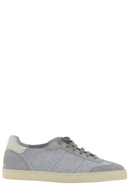 Brunello Cucinelli Round-Toe Lace-Up Sneakers