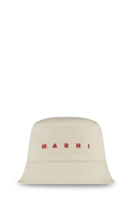 Marni Logo Embroidered Twill Bucket Hat