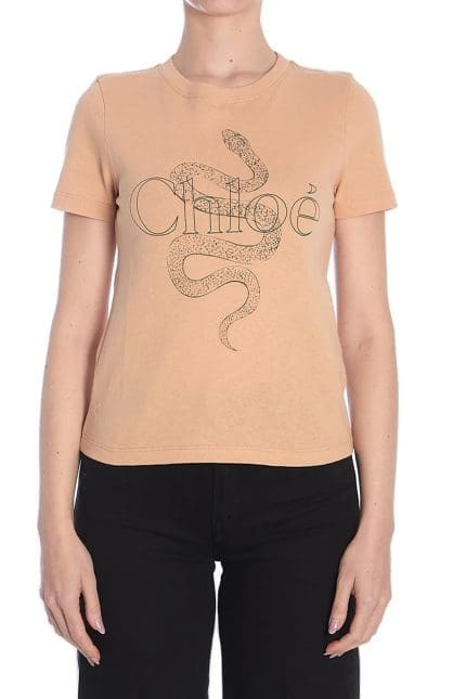 Chloé Snake Printed Crew Neck T-Shirt