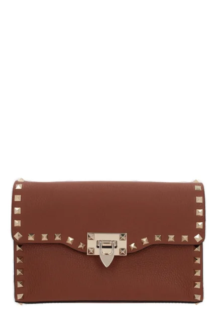Valentino Garavani Rockstud Foldover Top Small Crossbody Bag