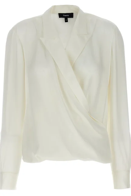 Theory V-Neck Draped Blouse