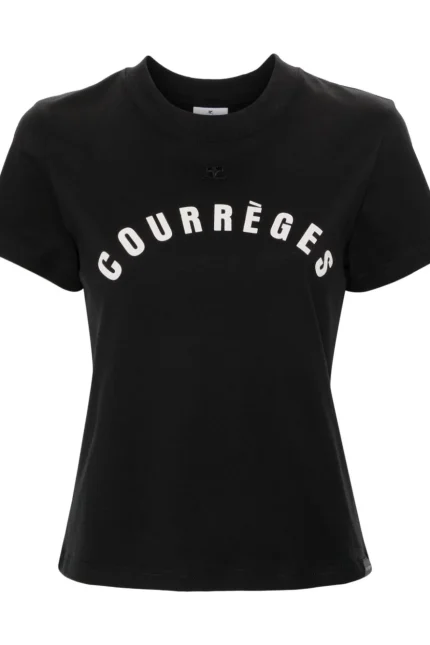 Courrèges Logo Printed Crewneck T-Shirt