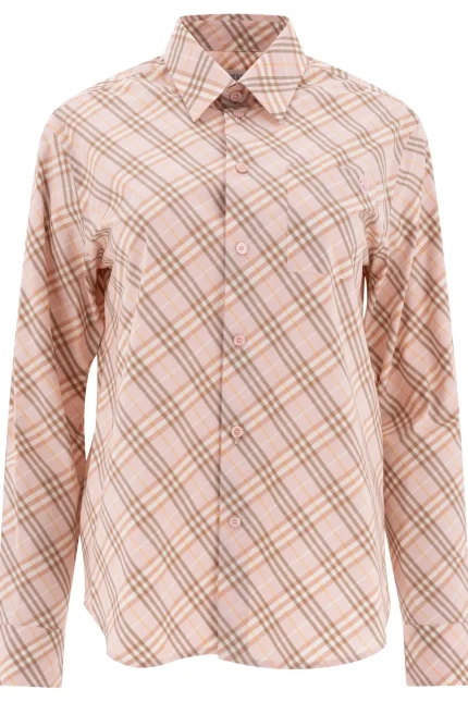 Burberry Logo Embroidered Checkered Shirt