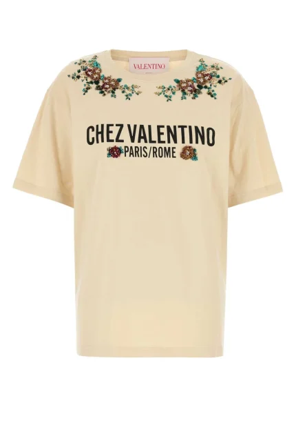 Valentino Floral Embroidered Crewneck T-Shirt