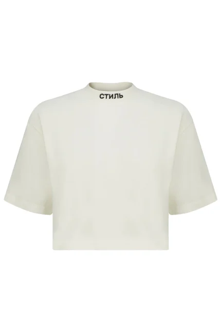 Heron Preston Logo Embroidered Cropped T-Shirt
