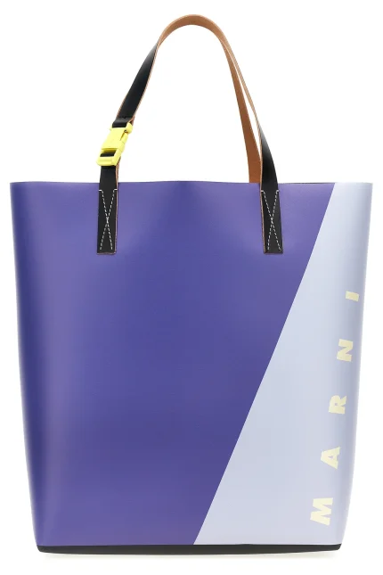 Marni Logo Printed Two-Toned Tote Bag