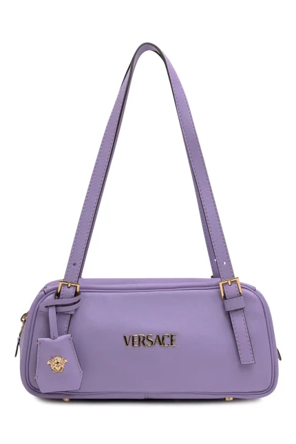 Versace Logo-Lettering Zipped Shoulder Bag
