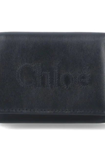 Chloé Logo Embroidered Tri-Fold Wallet