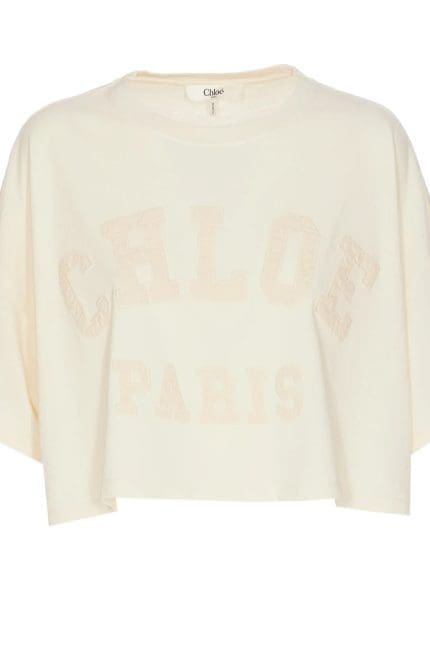 Chloé Logo Detailed Oversized Cropped T-Shirt