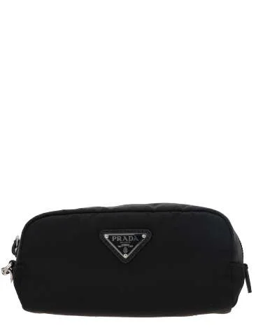 Prada Re-Nylon Triangle-Logo Zip-Up Pouch