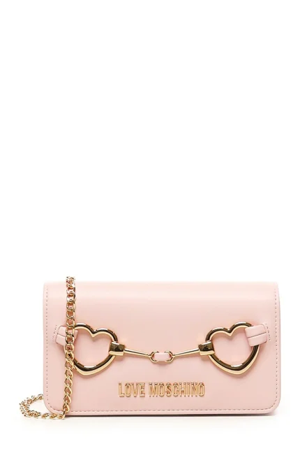 Love Moschino Heart-Plaque Chain-Linked Crossbody Bag