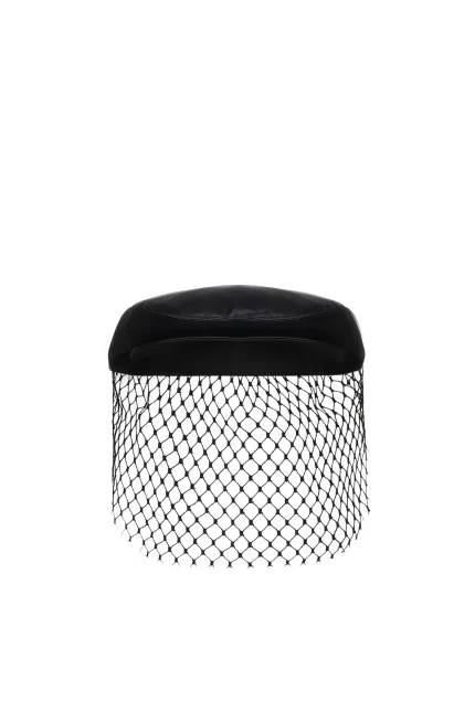 Dolce & Gabbana Veil Detailed Satin Flat Cap