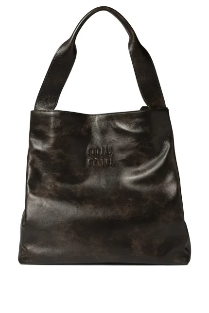 Miu Miu Logo Embossed Shoulder Bag