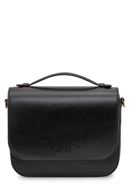Stella McCartney Logo Perforated Foldover Top Crossbody Bag