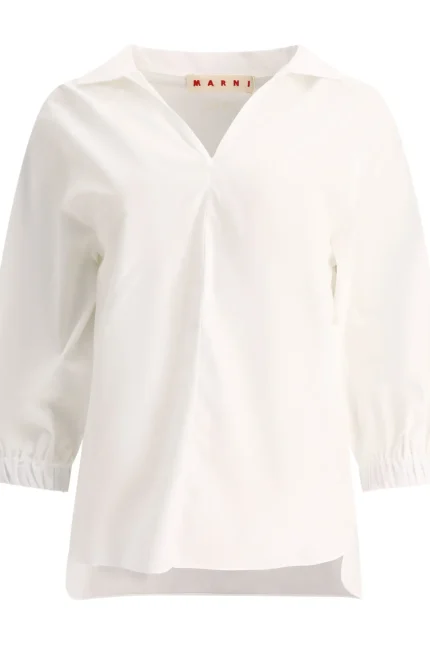 Marni V-Neck Short-Sleeved Blouse