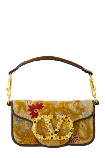 Valentino Locò Foldover Top Small Shoulder Bag