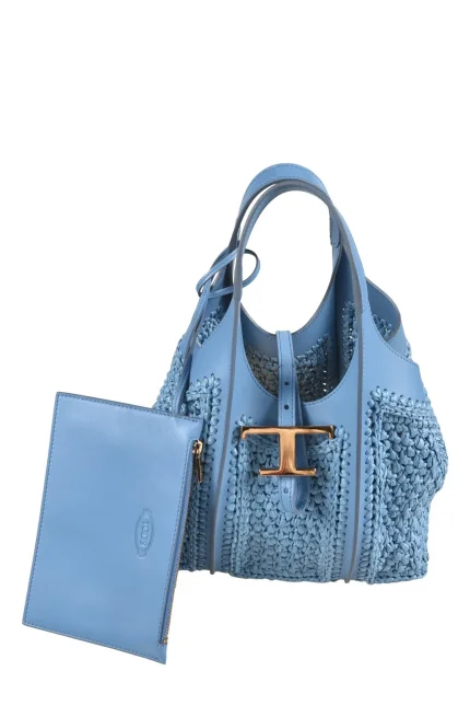 Tod's T Timeless Woven Mini Tote Bag