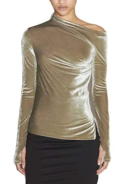 Helmut Lang Velvet Asymmetric Top