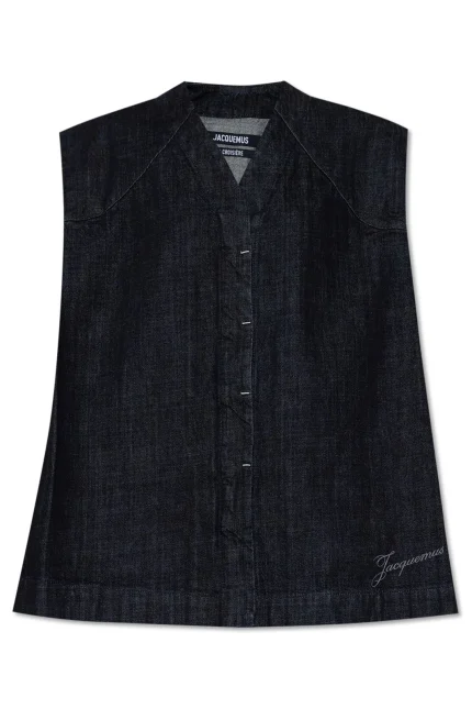 Jacquemus V-Neck Sleeveless Denim Top