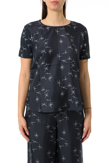 Max Mara All-Over Patterned Crewneck Blouse