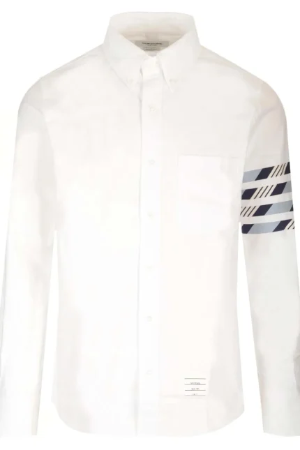 Thom Browne 4-Bar Striped Buttoned Shirt