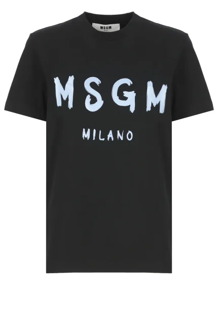 MSGM Logo Printed Crewneck T-Shirt