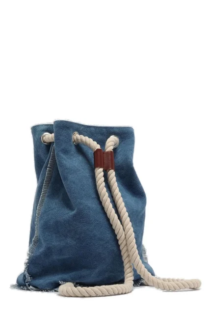 Mc2 Saint Barth Boat Logo Embroidered Fringed Backpack
