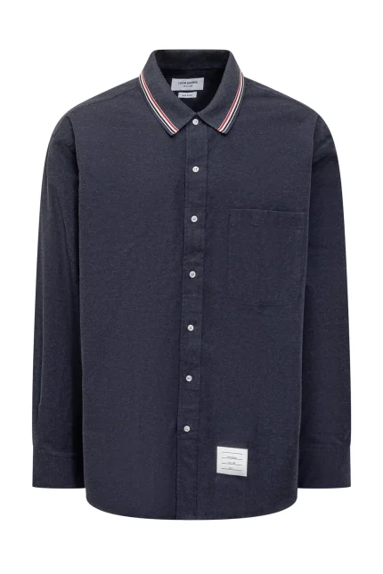 Thom Browne RWB Striped Curved Hem Shirt