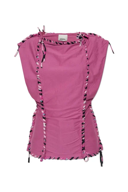 Isabel Marant Zohra Woven Jersey Top