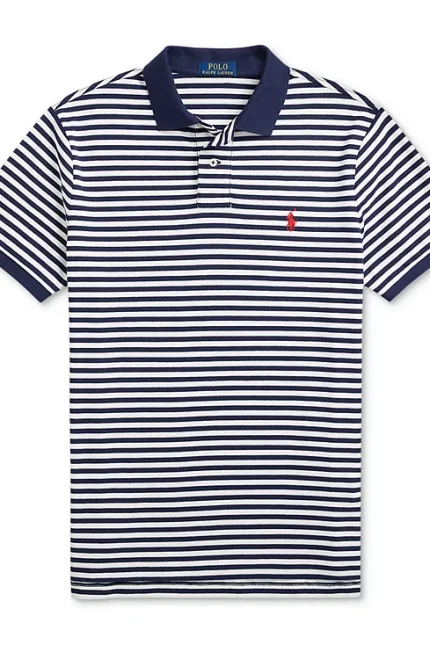 Men's Classic-Fit Striped Mesh Polo Shirt