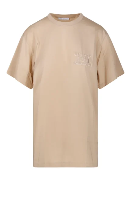 Max Mara Mango Logo Embroidered Crewneck Top