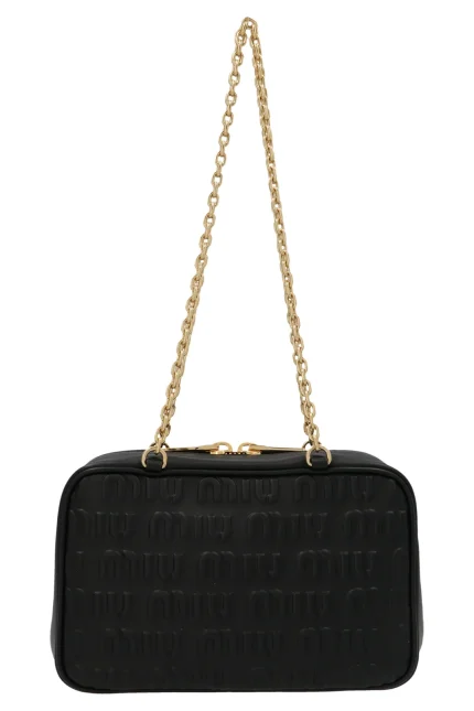 Miu Miu Allover Logo Zipped Shoulder Bag