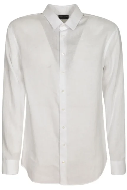 Giorgio Armani Curved Hem Buttoned Shirt