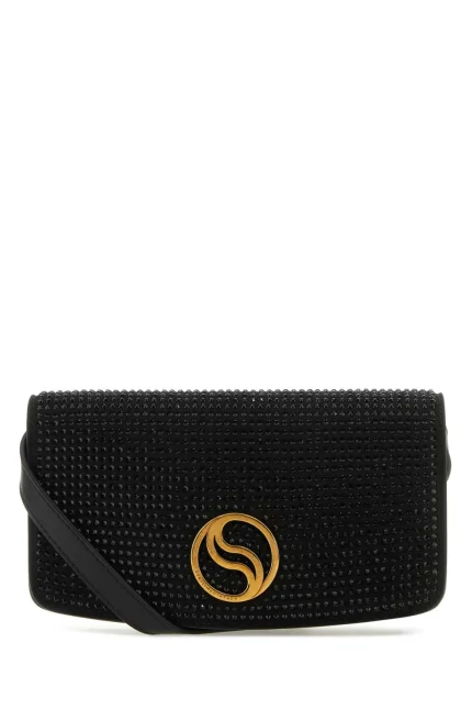 Stella McCartney Rhinestones-Embellished S-Wave Mini Wallet