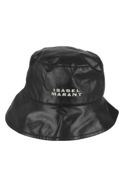 Isabel Marant Loiena Logo Embroidered Barrow Brim Bucket Hat