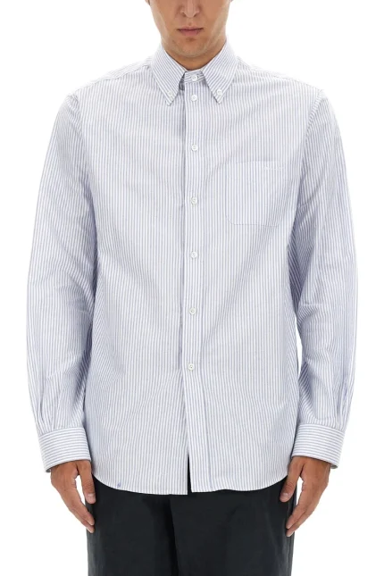 Bally Long Sleeved Striped Buttoned Shirt