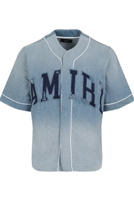 Amiri Logo Printed Denim Shirt