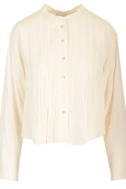 Isabel Marant Adzara Pintuck Detailed Buttoned Blouse