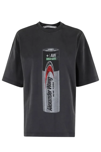 Alexander Wang Unisex Battery Logo-Print Graphic T-Shirt