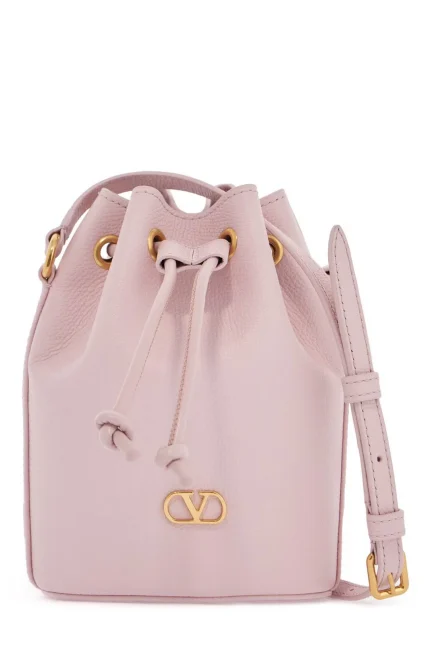 Valentino VLogo Plaque Drawstring Bucket Bag