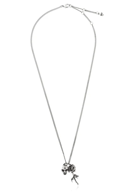 Alexander McQueen Skull Dipped Rose Necklace