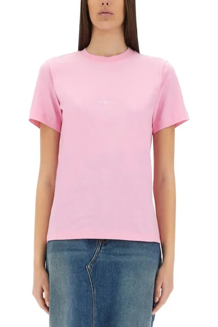 MSGM Logo-Embroidered Crewneck T-Shirt