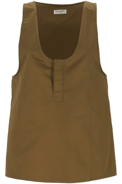 Saint Laurent Straight Hem Sleeveless Top