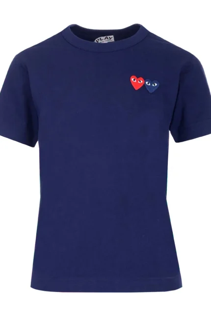 Comme des Garçons Play Embroidered Double Heart T-Shirt
